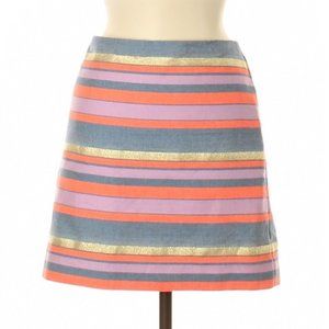 J. Crew Metallic Stripe Mini Skirt